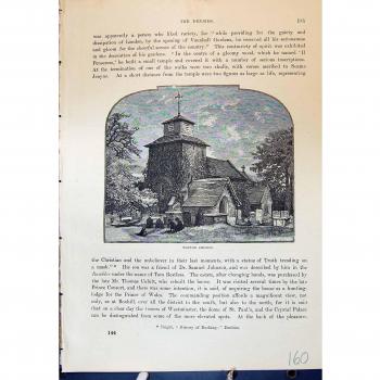 Impresión C1882 de la Antigüedad de Cassell de la Arquitectura de la Iglesia de Wotton