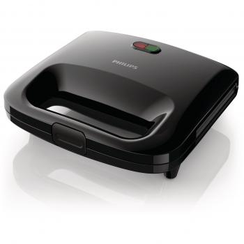 Philips Daily HD2395/90 - Sandwichera 820w, Ultracompacta, con Placa para Bocadillos, Boton on/off, Color Negro