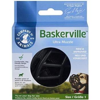 Safe BASKERVILLE ULTRA MUZZLE, Patented Humane Design, Breathable, Dog can Pant and Drink, Adjustable, Padded, Dog Training Muzzle for Small, Medium, Large Dogs, Prevents Biting, Wildlife Scavenging