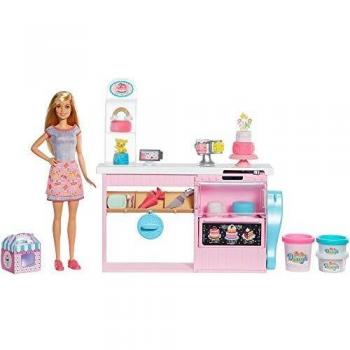 Barbie y su pastelería, muñeca con cocina y accesorios, regalo para niñas y niños 3-9 años