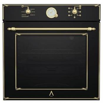 Horno Eléctrico NEPTUNO GOLD Rústico Dorado con Triple Cristal, Guías Telescópicas, Rustidor y Ventilador Alta Gama