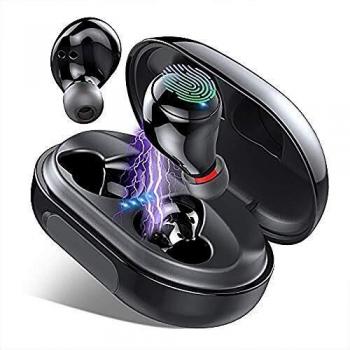 Auriculares Bluetooth, Motast Auriculares Inalámbricos Bluetooth 5.0, IPX8 Impermeable, Graves Profundos Sonido Estéreo, 3500 mAh Caja de Carga, HD Micrófono, Control Tactil, para iOS y Android