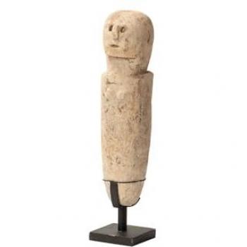 Figura Decorativa Elegante de Piedra Blanca 10x10x49 cm - Adda Home