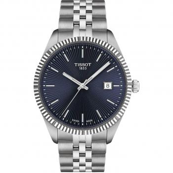 Tissot Ballade Quartz Men's Watch - 40mm Stainless Steel with Dark Blue Dial