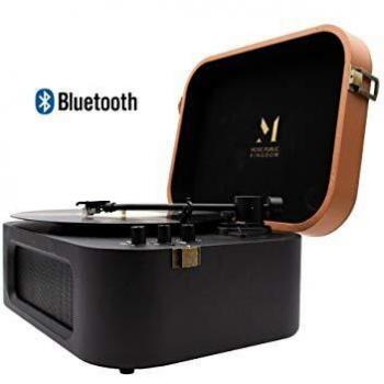MPK TT270, Tocadiscos con Bluetooth Diseño Retro de Estilo Maletín Vintage con 2 Altavoces Estéreo Integrados, Tamaño Único, Negro