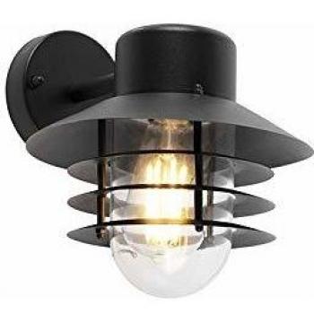 Aplique moderno negro IP44 Prato Down - Acero/Aluminio/Vidrio, Adecuado para LED, Máx. 1 x 60 Watt