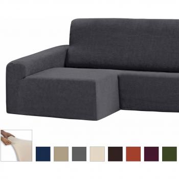 Eiffel Textile Adaptable Lavable Funda Brazo, Poliéster, Gris, Chaise Longue Largo Izquierda