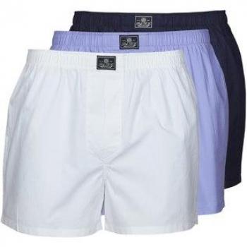 Polo Ralph Lauren Pack de 3 Boxers Abiertos de Algodón en Color Blanco, Azul Claro y Marino - Talla XXL
