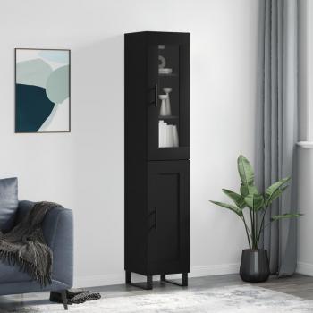 Aparador de madera contrachapada negro 34,5x34x180 cm vidaXL