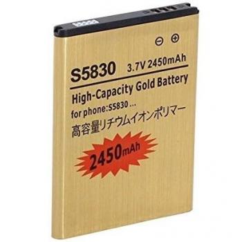 2450mAh 3.7V Oro bater'a del reemplazo para Samsung Galaxy Ace S5830