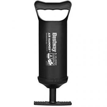 BESTWAY 62002 - Inflador Manual Air Hammer Inflation Pump 30 cm con Manguera Flexible y Adaptadores para