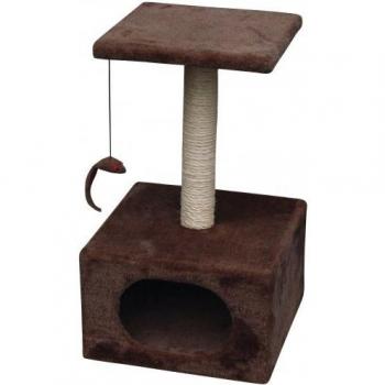 Poste rascador para gatos con diseño de café y base estable