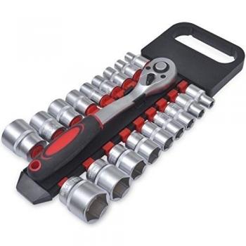 vidaXL Set de llave vasos 1/2 con acople rápido 19 piezas