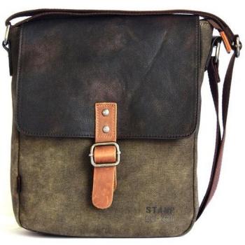STEPPING STRONG STAMP - Bolso Bandolera Hombre en Lona Verde Kaki