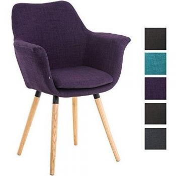 CLP Silla Visita VANCE, moderna y con estilo, estructura de madera, tapizada en tejido, varios colores a elegir lila