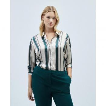 Blusa de manga larga satinada de rayas Couchel