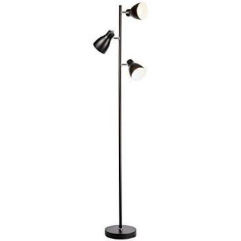 Lámpara de pie Vintage Industrial B.K.Licht, 3 luces E27 orientables, Schwarz, max. 25W, 166.5 cm