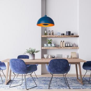Lámpara colgante moderna Siemon de acero Ø 40 cm, azul E27