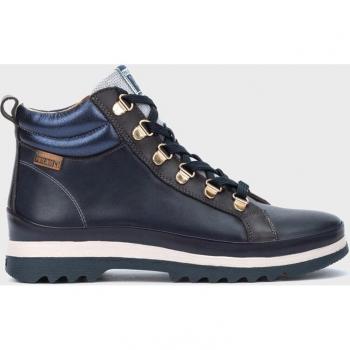 Botín de mujer Pikolinos Vigo Azul W3W-8564C5 de piel con tacón plano