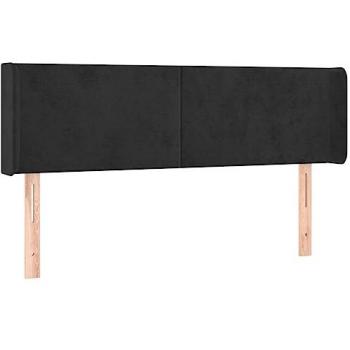 Cabecero con LED de terciopelo negro 147x16x78/88 cm