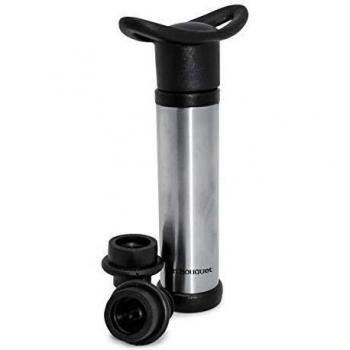 VB VIN BOUQUET casa vacío Bomba para conservar Vino, Acero Inoxidable, Negro/Plata