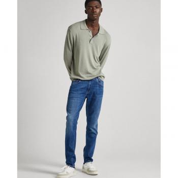Pepe Jeans - Vaquero de hombre fit tapered de efecto desgastado azul