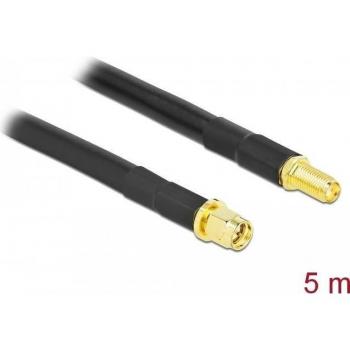 Cable de extensión de antena DeLOCK SMA macho a SMA hembra 5m coaxial negro LMR/CFD300