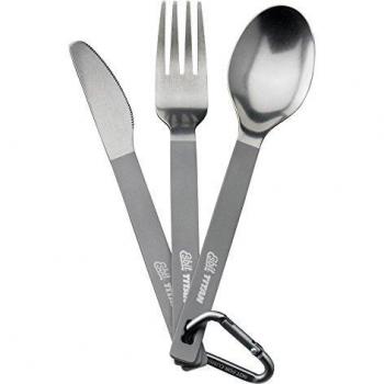 Esbit Titanbesteck 3-Teilig Juego de Cubiertos, Unisex, Gris