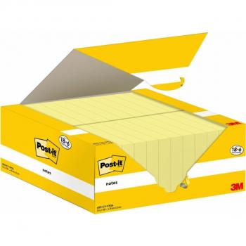 Pack de 18+6 bloques de notas adhesivas Post-It 38x51mm amarillas