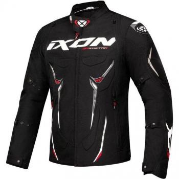 Ixon Chaqueta textil impermeable para motocicleta Roadstar Negro-Blanco-Rojo