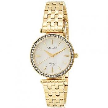 Reloj de pulsera Citizen Elegance Quartz ER0210-55Y para mujer, correa de acero inoxidable, esfera madreperla rosa