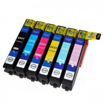 Cartucho Compatible Epson T2435 XL Light Ciano 10,6ml para Multifunzione Expression Photo XP750, XP850