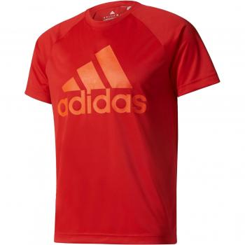 adidas D2M Tee Logo Camiseta, Hombre, Rojo