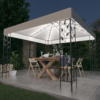 Gazebo con luces LED de tira 3x3 m blanco