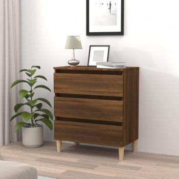 Aparador de madera multicapa roble marrón 60x35x69 cm