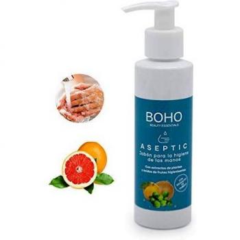BOHO Beauty Essentials Jabón de manos Aséptico 150 ml. para higiene de manos con extractos de plantas y ácidos de frutas higiénicas y Vitamina C