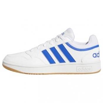 Zapatillas deportivas Adidas Hoops 3.0 Low para hombre en color blanco, diseño moderno, suela de goma, amortiguación ligera, parte superior de material sintético y textil, cierre de cordones