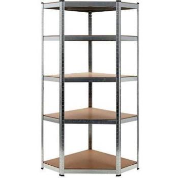 vidaXL 5-Layer Storage Shelf Silver 75x75x180 cm Steel and MDF
