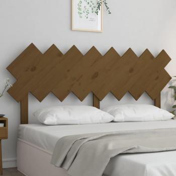 Cama de cabecera ámbar 159,5x3x80,5 cm madera maciza de pino marrón miel