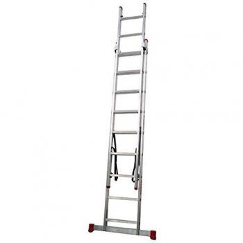 ESCALERA INDUSTRIAL TEICOCIL TRANSFORMABLE DOBLE CON BASE 10 PELDAÑOS ALUMINIO 4.90MT 01-120-130