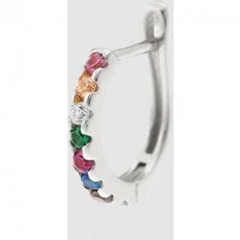 Pendiente de aro individual Agatha Paris Mix & Match de plata y circonitas