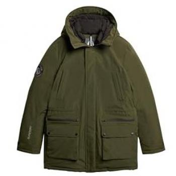 Parka Acolchada con Capucha Superdry City Verde Caqui S, Casual, Poliéster Reciclado, Sostenible