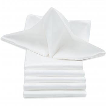 ZOLLNER 6 servilletas de Tela Blancas 50x50 cm, 100% algodón Orla Satinada