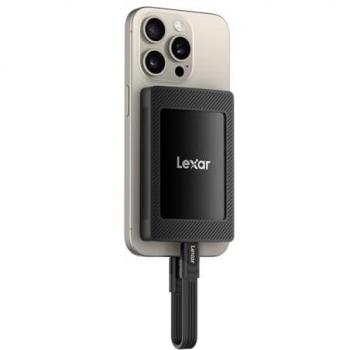 Disco SSD Externo Lexar SL500M 1TB USB-C 3.2 Gen2x2 Negro con Estuche Magnético, Velocidades de Lectura hasta 2000 MB/s