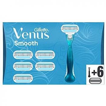 Gillette Venus Smooth Maquinilla de Afeitar Mujer + 6 Cuchillas de Recambio