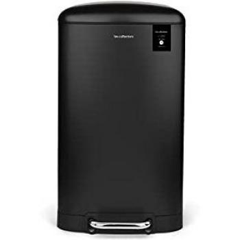 Les Collectors Cubo de Basura con Tapa, Metal, Noire, 30 L