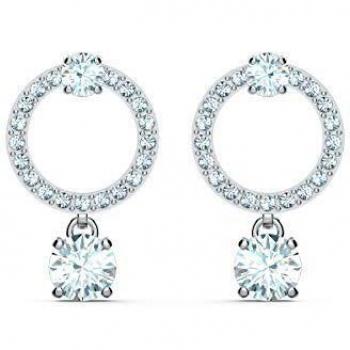 Pendientes Swarovski Attract bañados en rodio con cristal transparente 5563278