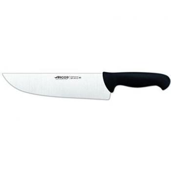 Arcos Serie 2900, Cuchillo Carnicero Ancho, Hoja de Acero Inoxidable Nitrum de 250 mm, Mango inyectado en Polipropileno Color Negro