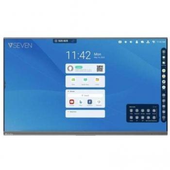 V7 IFP7502-V7PRO Interactive Flat Panel Display 75 4K UHD Android 11 with 8GB RAM, 64GB ROM, Dual 16W Speakers, Touchscreen, USB/Bluetooth Connectivity, and