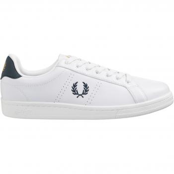 Fred Perry B721 White Leather Casual Lace-Up Sneakers for Men